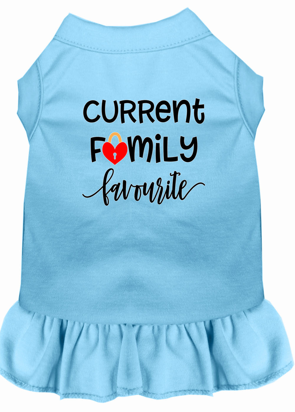 Family Favorite Screen Print Dog Dress Baby Blue XL